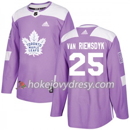 Pánské Hokejový Dres Toronto Maple Leafs James Van Riemsdyk 25 Adidas 2017-2018 Nachová Fights Cancer Practice Authentic